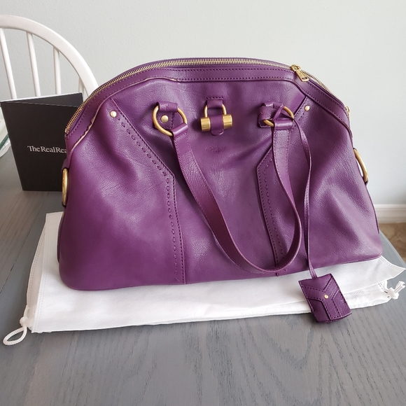 Yves Saint Laurent Handbags - SOLD ⚜ Yves Saint Laurent purple leather Muse bag